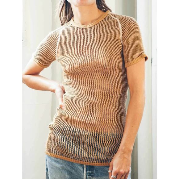 1970’S CZECH MILITARY UMBER MESH TEE - Picture 1 of 8